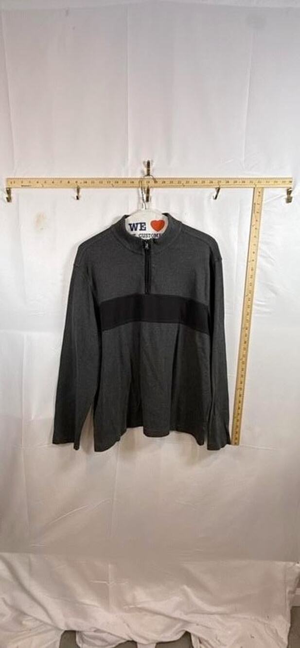 STRUCTURE Mens XXL Quarter Zip Pullover Heavyweight Charcoal Gray Sweater 2XL Th